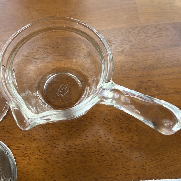 Glass tea pot with handle clear vintage style - Picture 6 of 7